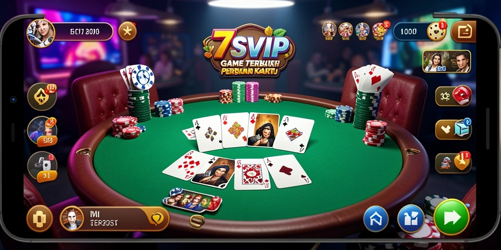 Tampilan menarik dari gameplay Poker di 7SVIP.