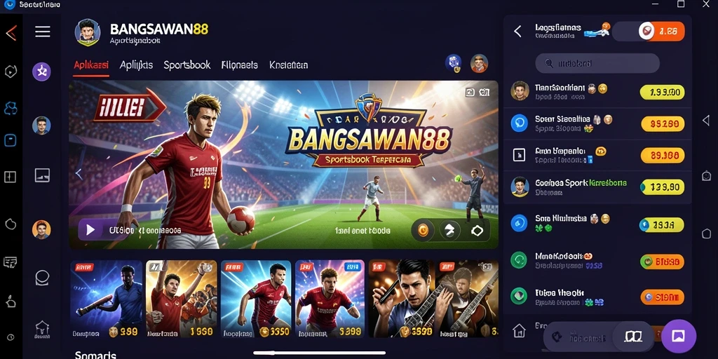 Tampilan menarik aplikasi BANGSAWAN88 saat melakukan taruhan olahraga.