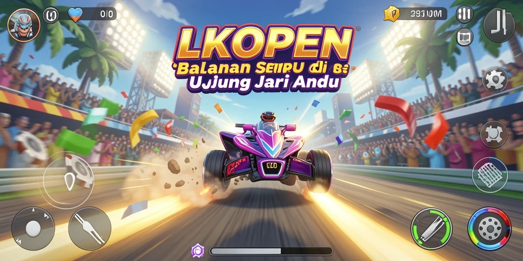 Tampilan grafis menakjubkan dari gameplay balapan LKOPEN.