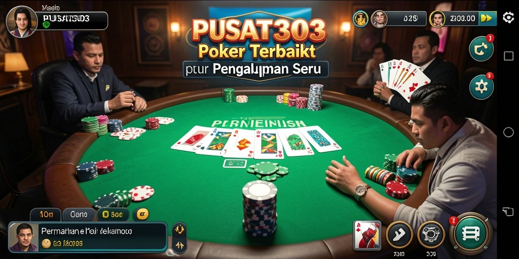 Screenshot PUSAT303 menampilkan gameplay seru Poker.