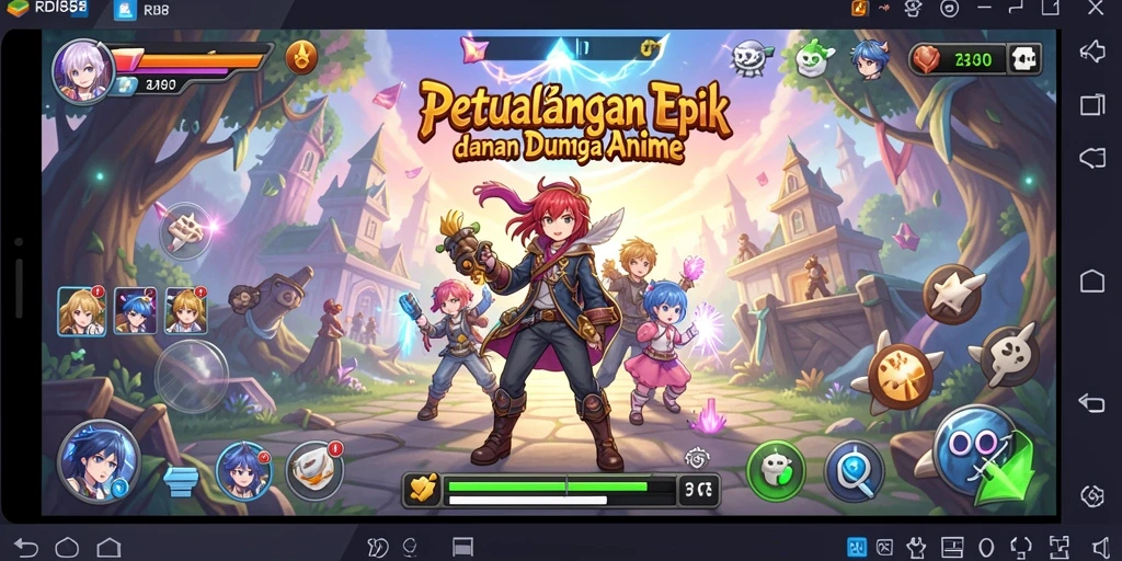 Tangkapan layar utama RDI88 menampilkan aksi seru dalam dunia anime.