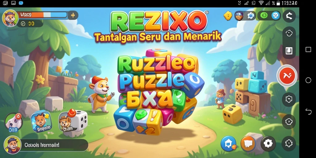 Tampilan gameplay seru di REZIXO dengan teka-teki menantang.