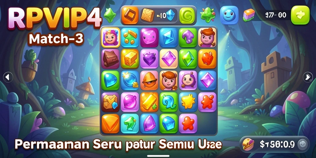Tangkapan layar RPVIP4 menampilkan keseruan gameplay Match-3.