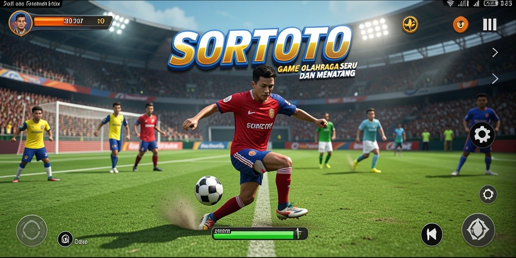 Tampilan menarik dari gameplay olahraga SORTOTO yang menegangkan.