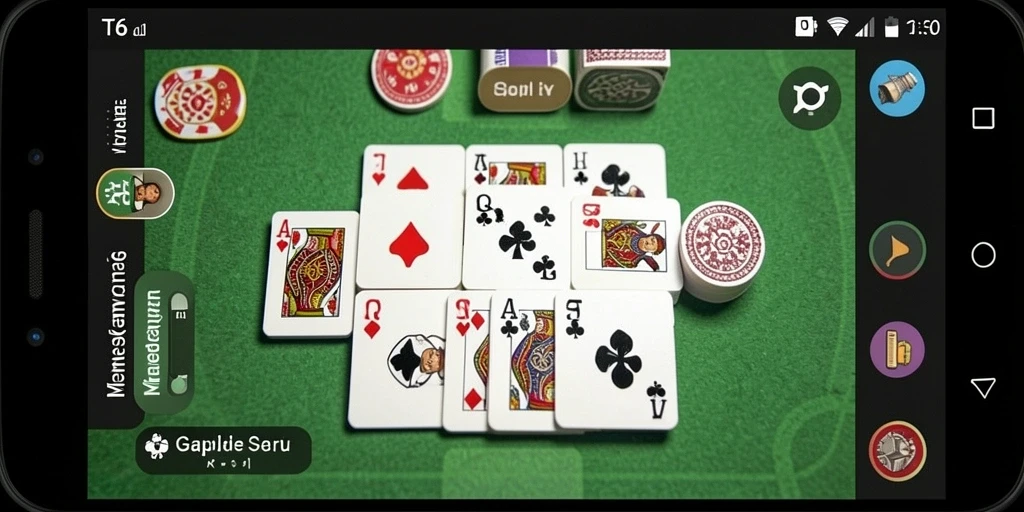 Gameplay seru permainan Gaple T6 dengan tampilan modern.